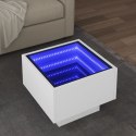 STOLIK BOCZNY Z LED BIAŁY 40X40X30CM