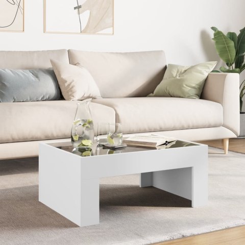 STOLIK KAWOWY Z LED INFINITY BIAŁY 70X50X30CM