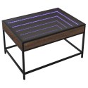 STOLIK KAWOWY Z LED INFINITY BRĄZOWY DĄB 70X50X41CM