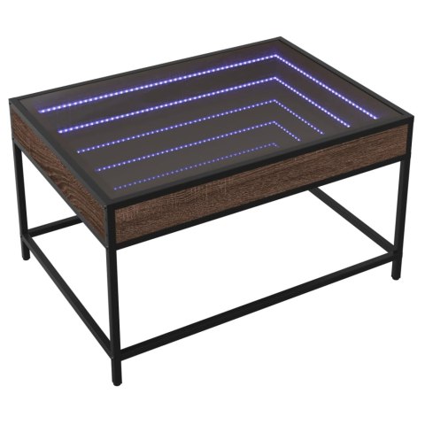 STOLIK KAWOWY Z LED INFINITY BRĄZOWY DĄB 70X50X41CM