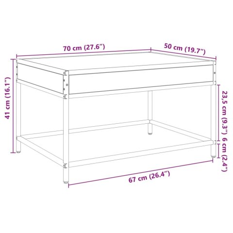 STOLIK KAWOWY Z LED INFINITY BRĄZOWY DĄB 70X50X41CM