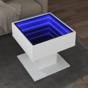 STOLIK KAWOWY Z LED BIAŁY 50X50X45CM