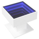STOLIK KAWOWY Z LED BIAŁY 50X50X45CM
