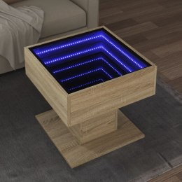 STOLIK KAWOWY Z LED DĄB SONOMA 50X50X45CM