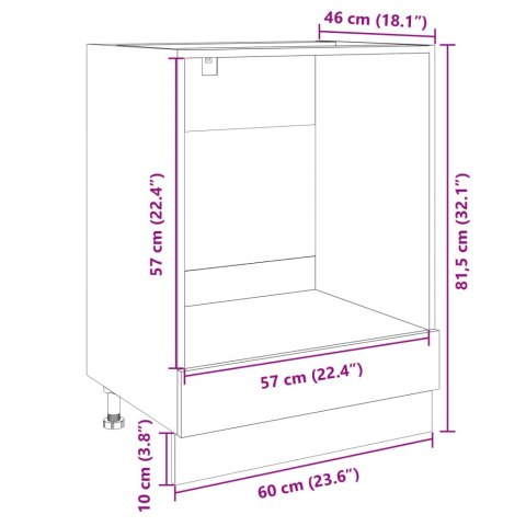 SZAFKA NA PIEKARNIK DĄB SONOMA 60X46X81,5CM