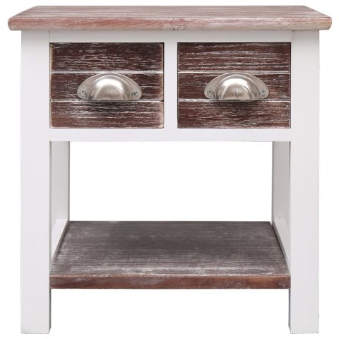 STOLIK BOCZNY BRĄZOWY 40X40X40CM DREWNO PAULOWNIA