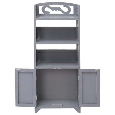 SZAFKA ŁAZIENKOWA SZARA 46X24X116CM DREWNO PAULOWNIA