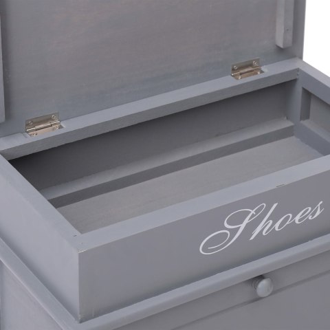 SZAFKA NA BUTY SZARA 50X28X58CM DREWNO PAULOWNIA