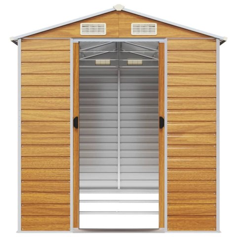 SZOPA OGRODOWA JASNY BRĄZ 191X300X198CM STAL GALWANIZOWANA