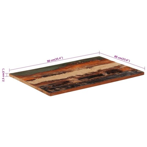 PROSTOKĄTNY BLAT STOŁU 60X90CM 25-27MM LITE DREWNO Z ODZYSKU