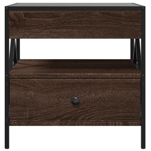 STOLIK KAWOWY Z LED INFINITY BRĄZOWY DĄB 50X50X51CM