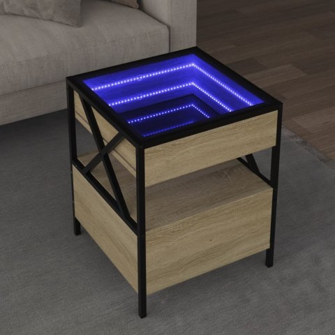 STOLIK KAWOWY Z LED INFINITY DĄB SONOMA 40X40X51CM
