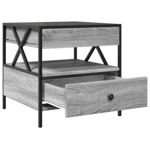 STOLIK KAWOWY Z LED INFINITY SZARY DĄB SONOMA 50X50X51CM