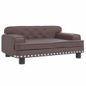 SOFA DLA DZIECI BRĄZOWA 70X45X30CM SZTUCZNA SKÓRA