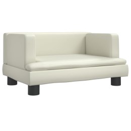 SOFA DLA DZIECI KREMOWA 60X40X30CM SZTUCZNA SKÓRA