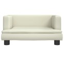 SOFA DLA DZIECI KREMOWA 60X40X30CM SZTUCZNA SKÓRA
