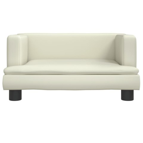 SOFA DLA DZIECI KREMOWA 60X40X30CM SZTUCZNA SKÓRA