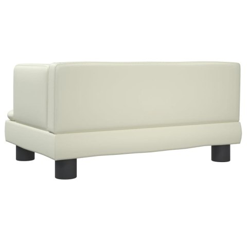 SOFA DLA DZIECI KREMOWA 60X40X30CM SZTUCZNA SKÓRA