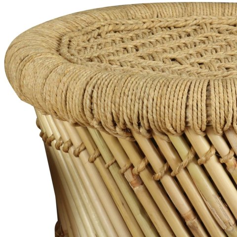 STOŁKI STOLIKI 2 SZTUKI BAMBUS I JUTA BOHO