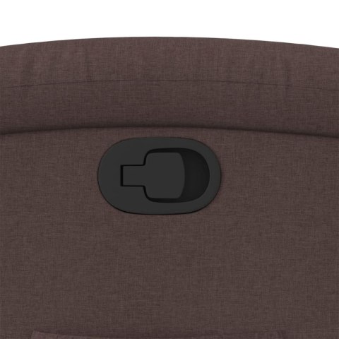 PODNOSZONY FOTEL ROZKŁADANY CIEMNOBRĄZOWY OBITY TKANINĄ