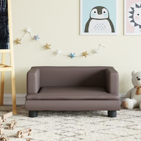 SOFA DLA DZIECI BRĄZOWA 60X40X30CM SZTUCZNA SKÓRA