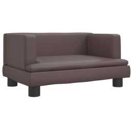 VidaXL Sofa dla dzieci, brązowa, 60x40x30 cm, sztuczna skóra