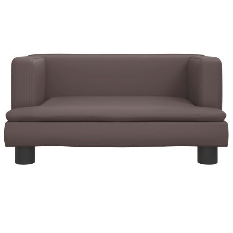 SOFA DLA DZIECI BRĄZOWA 60X40X30CM SZTUCZNA SKÓRA