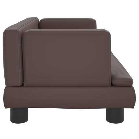 SOFA DLA DZIECI BRĄZOWA 60X40X30CM SZTUCZNA SKÓRA
