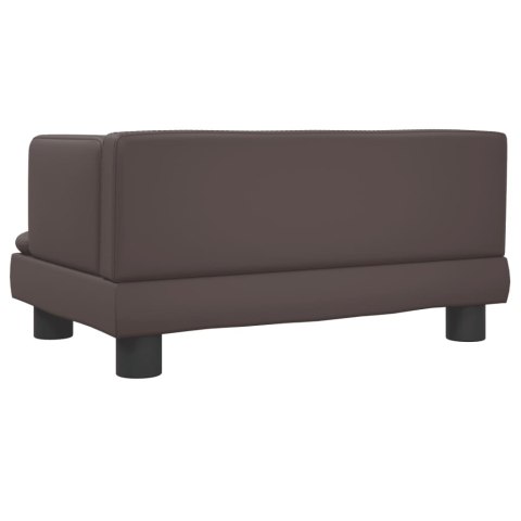SOFA DLA DZIECI BRĄZOWA 60X40X30CM SZTUCZNA SKÓRA
