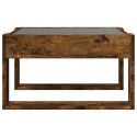 STOLIK KAWOWY Z LED INFINITY PRZYDYMIONY DĄB 50X53X30CM