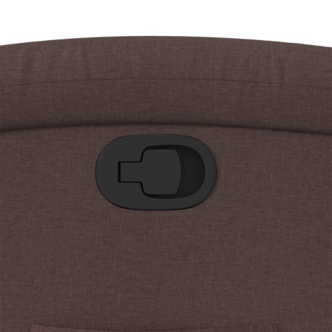 FOTEL ROZKŁADANY CIEMNOBRĄZOWY OBITY TKANINĄ