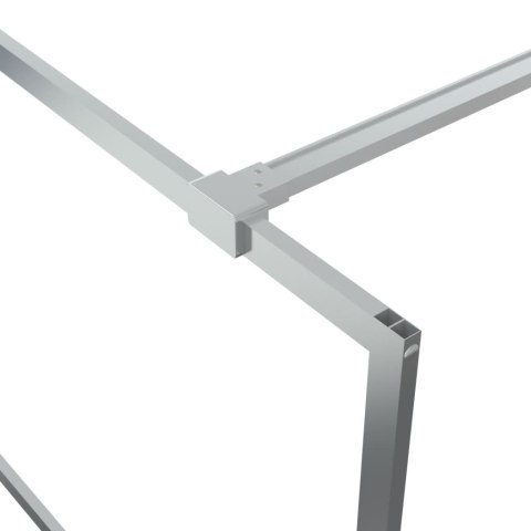 ŚCIANKA PRYSZNICOWA SREBRNA 80X195CM PRZEZROCZYSTE SZKŁO ESG