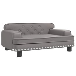 SOFA DLA DZIECI SZARA 70X45X30CM SZTUCZNA SKÓRA