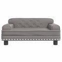 SOFA DLA DZIECI SZARA 70X45X30CM SZTUCZNA SKÓRA