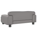 SOFA DLA DZIECI SZARA 70X45X30CM SZTUCZNA SKÓRA