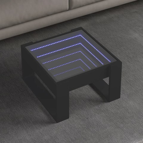 STOLIK KAWOWY Z LED INFINITY CZARNY 50X53X30CM