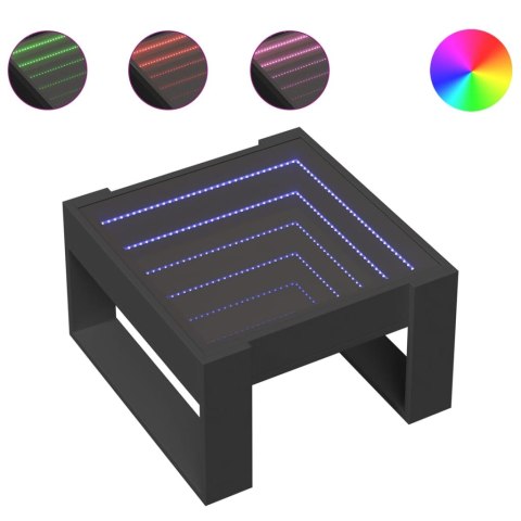 STOLIK KAWOWY Z LED INFINITY CZARNY 50X53X30CM