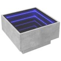 STOLIK KAWOWY Z LED SZAROŚĆ BETONU 50X50X30CM