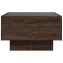 STOLIK KAWOWY Z LED BRĄZOWY DĄB 50X50X30CM