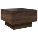 STOLIK KAWOWY Z LED BRĄZOWY DĄB 50X50X30CM