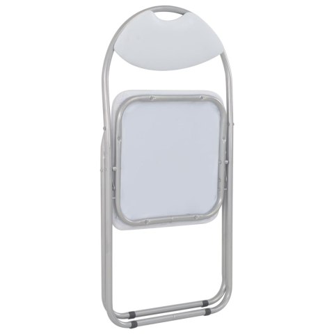 SKŁADANE KRZESŁA JADALNIANE 6 SZT. BIAŁE SZTUCZNA SKÓRA