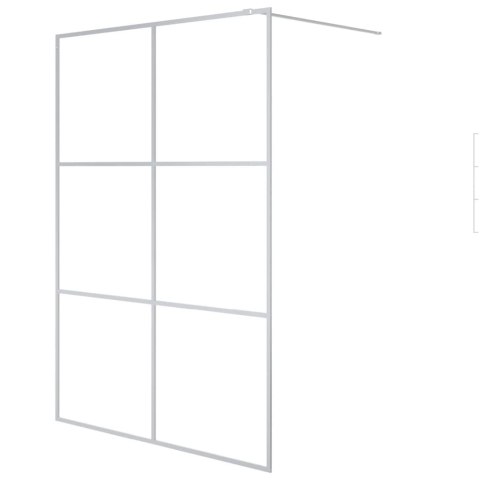 ŚCIANKA PRYSZNICOWA SREBRNA 140X195CM PRZEZROCZYSTE SZKŁO ESG