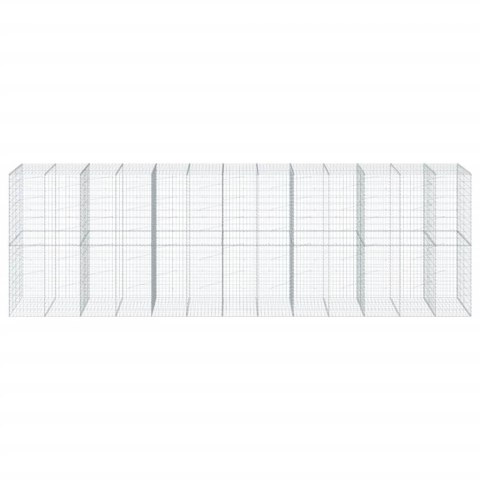 KOSZ GABIONOWY Z POKRYWĄ 650X100X200CM GALWANIZOWANE ŻELAZO