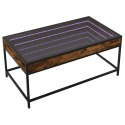 STOLIK KAWOWY Z LED INFINITY PRZYDYMIONY DĄB 90X50X41CM