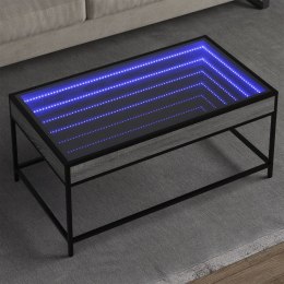 STOLIK KAWOWY Z LED INFINITY SZARY DĄB SONOMA 90X50X41CM