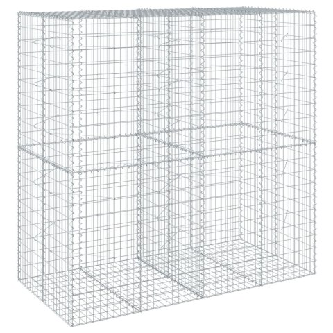 KOSZ GABIONOWY Z POKRYWĄ 200X100X200CM GALWANIZOWANE ŻELAZO