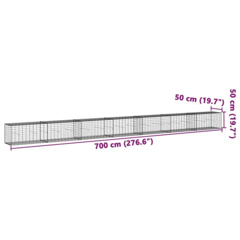 KOSZ GABIONOWY Z POKRYWĄ 700X50X50CM GALWANIZOWANE ŻELAZO