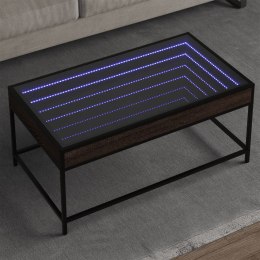 STOLIK KAWOWY Z LED INFINITY BRĄZOWY DĄB 90X50X41CM