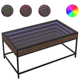 STOLIK KAWOWY Z LED INFINITY BRĄZOWY DĄB 90X50X41CM