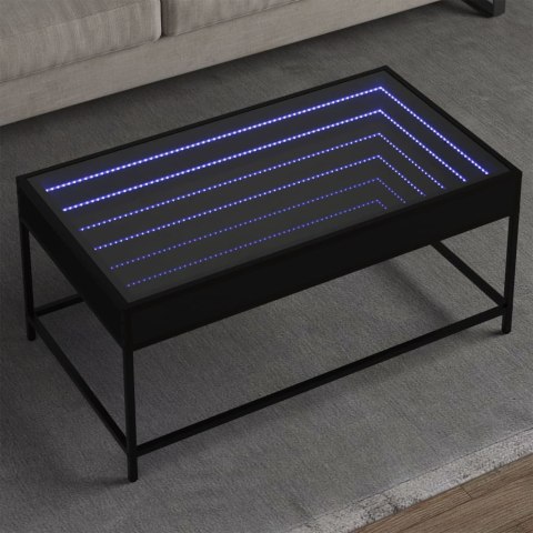 STOLIK KAWOWY Z LED INFINITY CZARNY 90X50X41CM